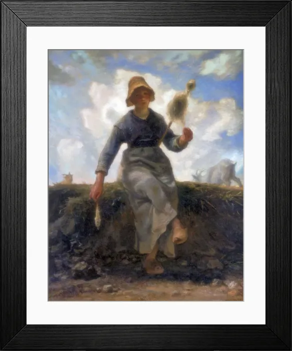 Framed Print : The Spinner, Goatherd of the Auvergne, c1868-1869. Artist: Jean Francois Millet Framed Print : The Spinner, Goatherd of the Auvergne, c1868-1869. Artist: Jean Francois Millet