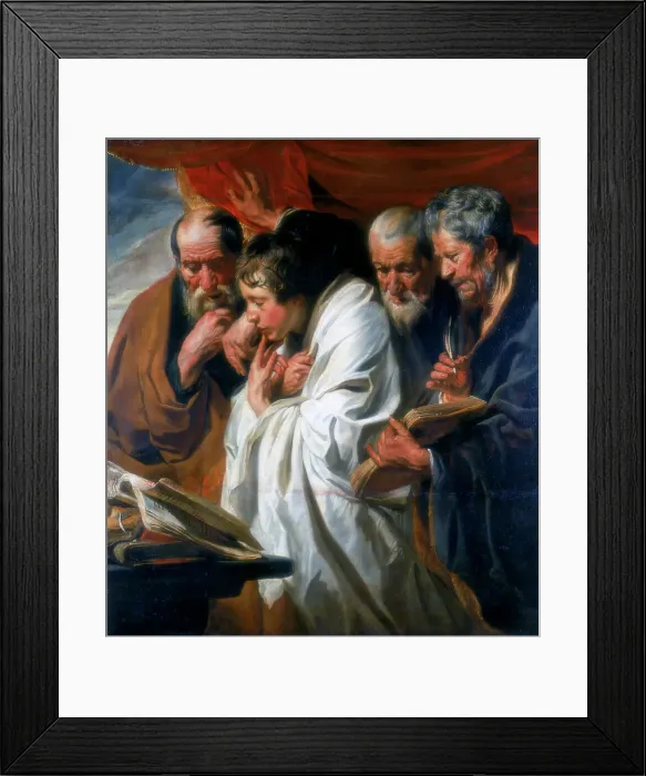 Framed Print : The Four Evangelists, 1620-1625. Artist: Jacob Jordaens Framed Print : The Four Evangelists, 1620-1625. Artist: Jacob Jordaens