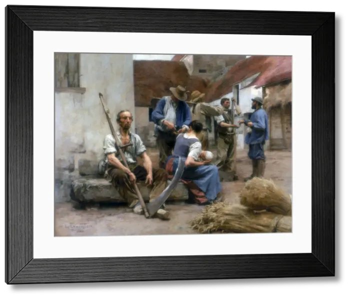 Framed Print : Paying the Harvesters, 1882. Artist: Leon-Augustin Lhermitte Framed Print : Paying the Harvesters, 1882. Artist: Leon-Augustin Lhermitte