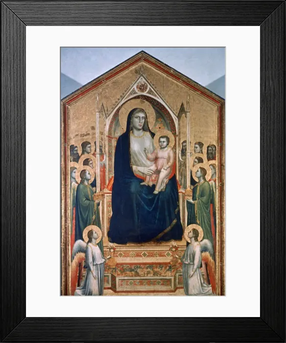 Framed Print : Madonna and Child Enthroned, c1300-1303. Artist: Giotto Framed Print : Madonna and Child Enthroned, c1300-1303. Artist: Giotto