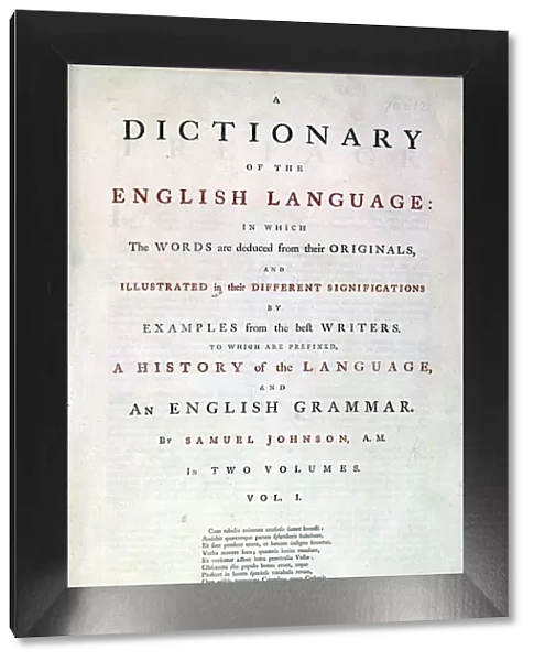 Samuel Johnsons Dictionary of the English Language, 1755