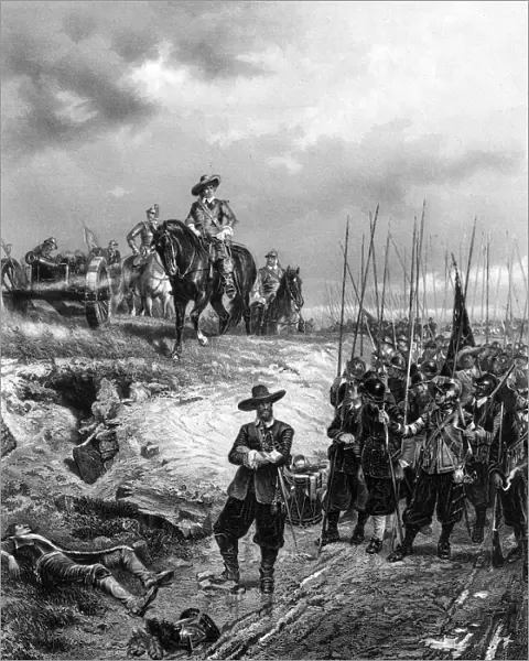 English Civil Wars: Oliver Cromwell (1599-1658) at the Battle of Marston Moor, 2 July 1644