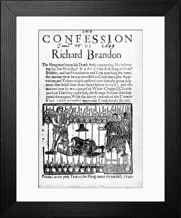 Framed Print : The Confession of Richard Brandon, 1649 Framed Print : The Confession of Richard Brandon, 1649