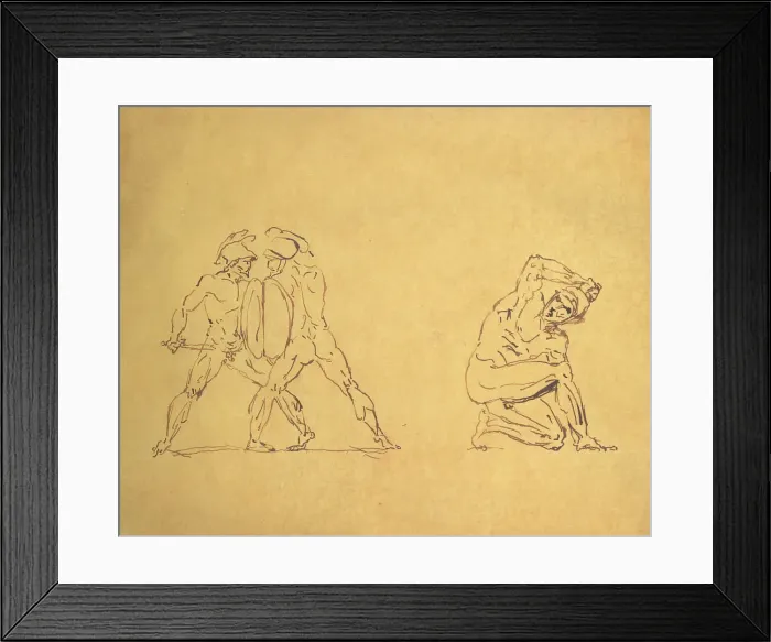 Framed Print : Fighting Figures, 1844-1924. Artist: Anatole France Framed Print : Fighting Figures, 1844-1924. Artist: Anatole France