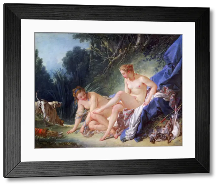Framed Print : Diana Getting out of Her Bath, 1742. Artist: Francois Boucher Framed Print : Diana Getting out of Her Bath, 1742. Artist: Francois Boucher