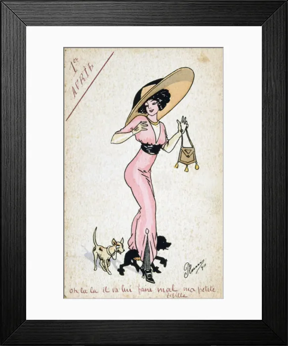 Framed Print : Vintage French postcard, 20th century Framed Print : Vintage French postcard, 20th century