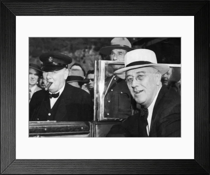 Framed Print : Franklin D Roosevelt and Winston Churchill meeting in Quebec, Canada, 1944 Framed Print : Franklin D Roosevelt and Winston Churchill meeting in Quebec, Canada, 1944