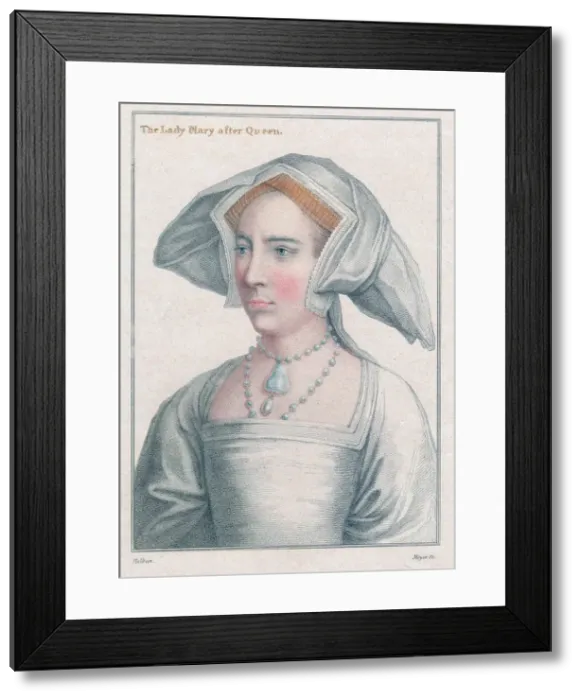 Framed Print : Mary Tudor (1516-1558). Artist: Henri Meyer Framed Print : Mary Tudor (1516-1558). Artist: Henri Meyer