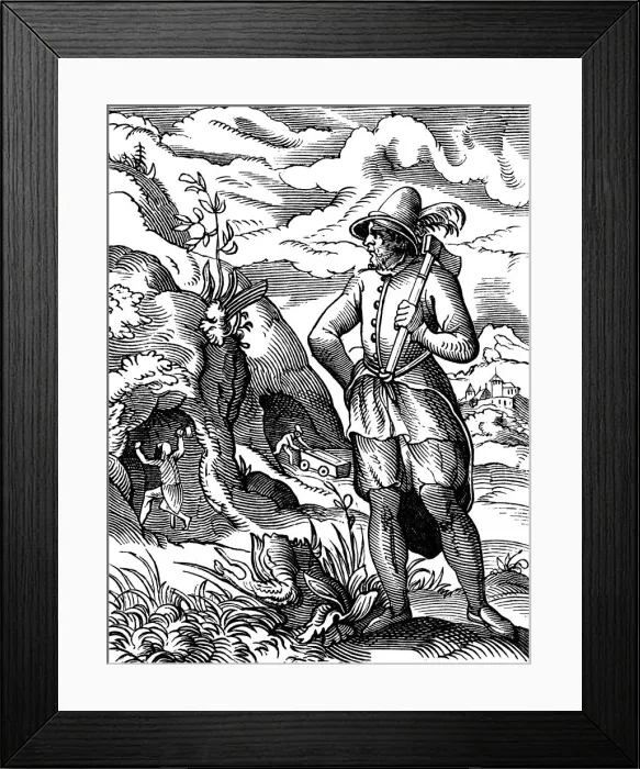 Framed Print : The Miner, 16th century. Artist: Jost Amman Framed Print : The Miner, 16th century. Artist: Jost Amman