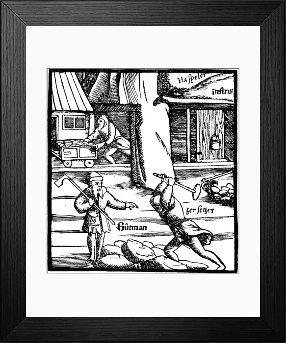 Framed Print : Mining, 1550 Framed Print : Mining, 1550