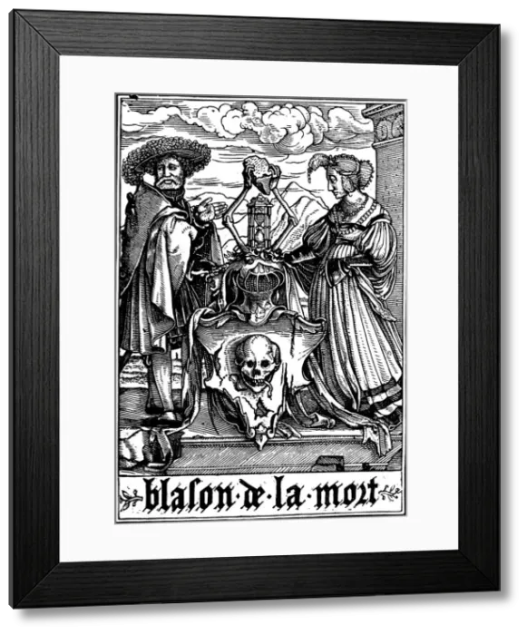 Framed Print : The Arms of Death, 1538. Artist: Hans Holbein the Younger Framed Print : The Arms of Death, 1538. Artist: Hans Holbein the Younger