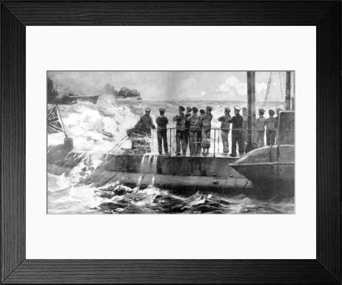 Framed Print : British submarine E-13 in the Baltic to assist the Russians, World War I, 1915 Framed Print : British submarine E-13 in the Baltic to assist the Russians, World War I, 1915