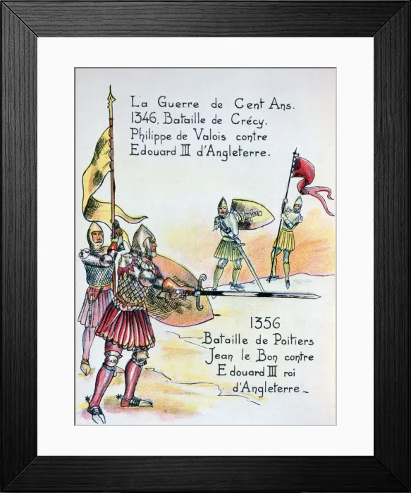 Framed Print : Battles of the The Hundred Years War, (20th century) Framed Print : Battles of the The Hundred Years War, (20th century)