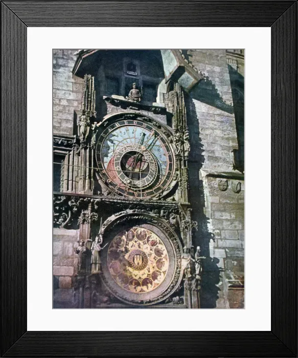 Framed Print : Astronomical clock, Old Town Hall, Prague, Czech Republic, 1943 Framed Print : Astronomical clock, Old Town Hall, Prague, Czech Republic, 1943