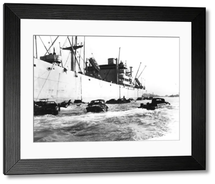 Framed Print : American amphibious vehicles, Le Havre, France, 1944 Framed Print : American amphibious vehicles, Le Havre, France, 1944