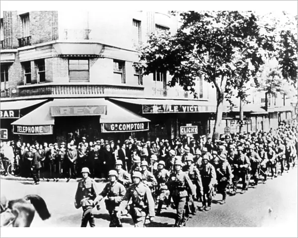 Arrival of the first German troops in Paris, June 1940
