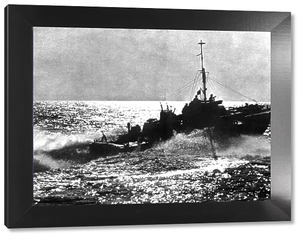 Allied motor torpedo boat on patrol off the French coast, 1944