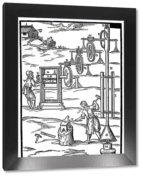 Rolling mill and forge powered by hot gases from a furnace, 1629