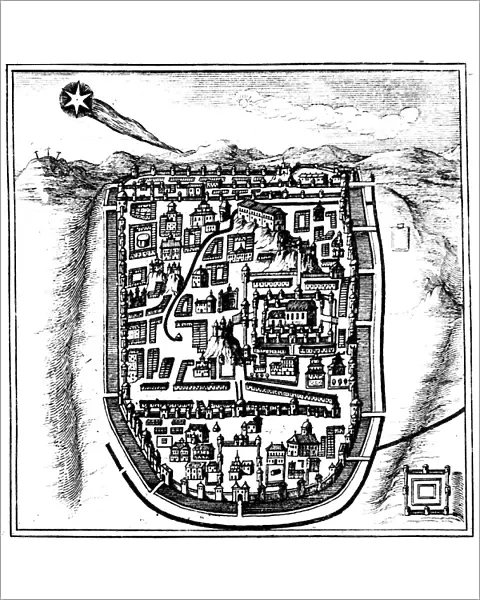 Comet of 66 AD (Halley) over Jerusalem, 1666