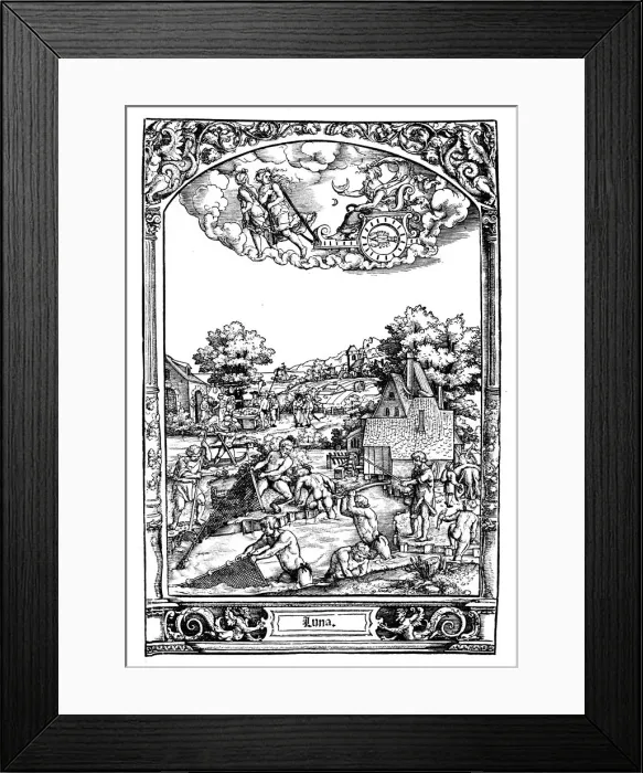 Framed Print : Luna, 1531. Artist: Sebald Beham Framed Print : Luna, 1531. Artist: Sebald Beham