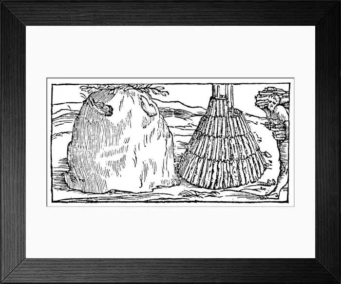 Framed Print : Charcoal burning, 1540 Framed Print : Charcoal burning, 1540