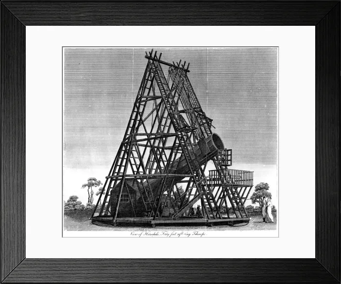 Framed Print : William Herschels reflecting telescope with focal length of 40 feet, Slough, England, 1809 Framed Print : William Herschels reflecting telescope with focal length of 40 feet, Slough, England, 1809
