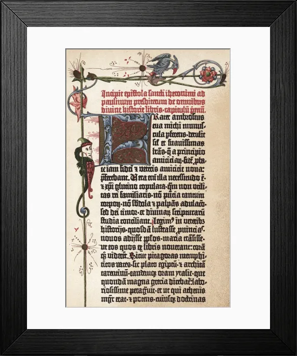 Framed Print : Page from Gutenbergs Bible, c1455. Artist: Johannes Gutenberg Framed Print : Page from Gutenbergs Bible, c1455. Artist: Johannes Gutenberg