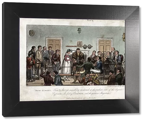 Tom and Jerry as observers in the Bow Street Magistrates Court, London, 1821. Artist: George Cruikshank