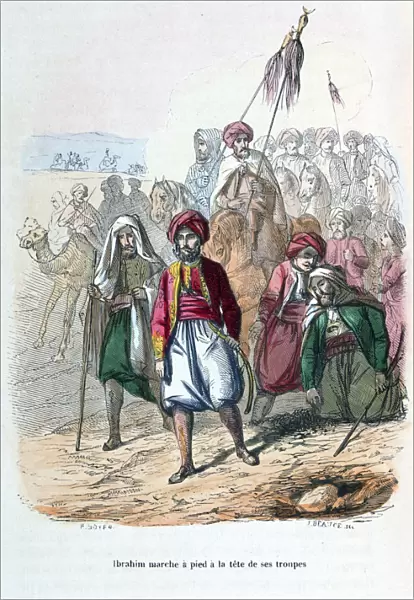 Ibrahim Pasha Marching at the Front of His Troops, 1811-1818 (1847). Artist: Jean Adolphe Beauce