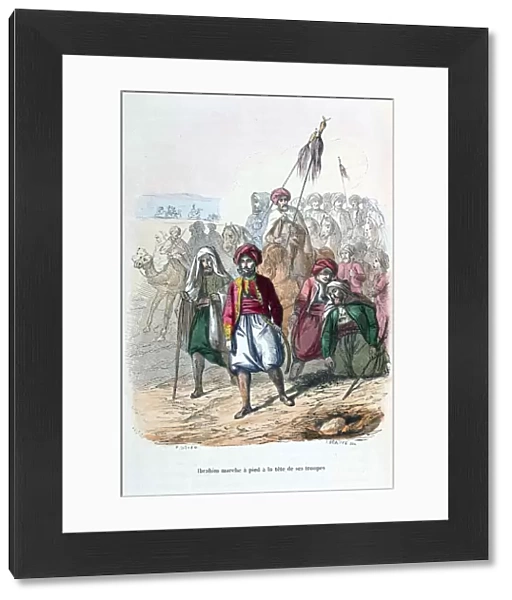 Ibrahim Pasha Marching at the Front of His Troops, 1811-1818 (1847). Artist: Jean Adolphe Beauce