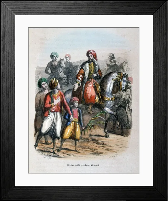 Framed Print : Mehmet Ali Proclaimed Viceroy, 1805 (1847). Artist: Jean Adolphe Beauce Framed Print : Mehmet Ali Proclaimed Viceroy, 1805 (1847). Artist: Jean Adolphe Beauce