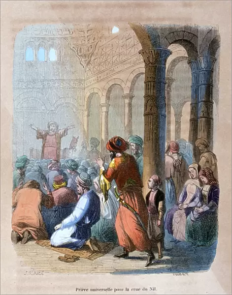 Universal Prayer for the Flooding of the Nile, Egypt, c1847. Artist: Jean Adolphe Beauce