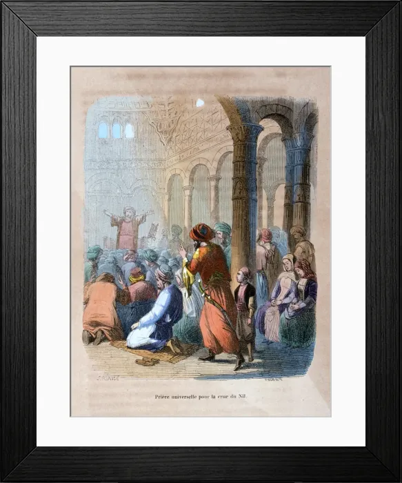 Framed Print : Universal Prayer for the Flooding of the Nile, Egypt, c1847. Artist: Jean Adolphe Beauce Framed Print : Universal Prayer for the Flooding of the Nile, Egypt, c1847. Artist: Jean Adolphe Beauce