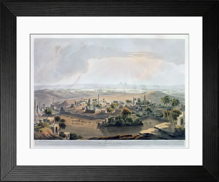 Framed Print : The Pyramids at Cairo, 1809. Artist: Rawle Framed Print : The Pyramids at Cairo, 1809. Artist: Rawle