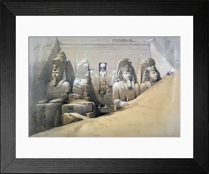 Framed Print : Front Elevation of the Great Temple of Abu Simbel, Nubia, 19th century. Artist: David Roberts Framed Print : Front Elevation of the Great Temple of Abu Simbel, Nubia, 19th century. Artist: David Roberts