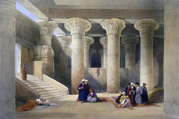 Interior of the Temple at Esna, Upper Egypt, 1838. Artist: David Roberts