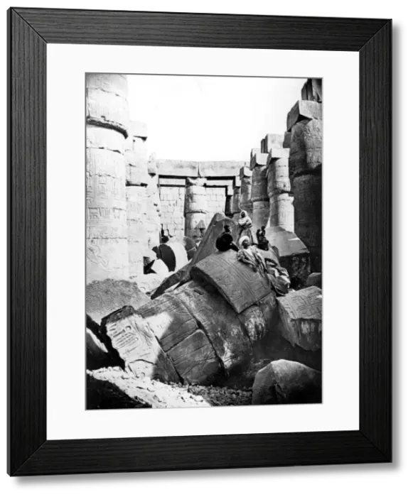 Framed Print : Temple interior, Karnak, Nubia, Egypt, 1887. Artist: Henri Bechard Framed Print : Temple interior, Karnak, Nubia, Egypt, 1887. Artist: Henri Bechard