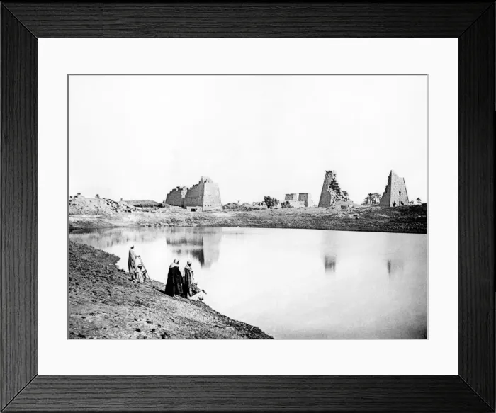 Framed Print : Sacred Lake and temple ruins, Karnak, Nubia, Egypt, 1887. Artist: Henri Bechard Framed Print : Sacred Lake and temple ruins, Karnak, Nubia, Egypt, 1887. Artist: Henri Bechard