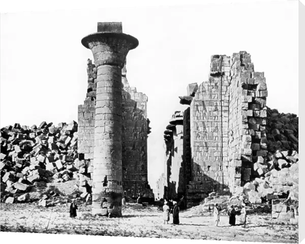 Column and ruins, Nubia, Egypt, 1887. Artist: Henri Bechard