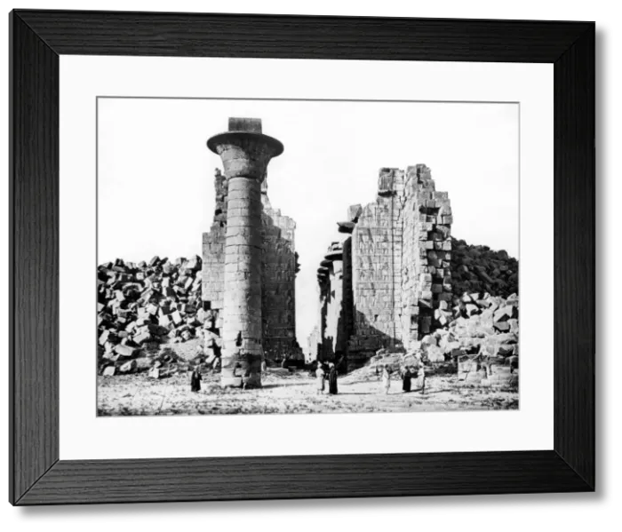 Framed Print : Column and ruins, Nubia, Egypt, 1887. Artist: Henri Bechard Framed Print : Column and ruins, Nubia, Egypt, 1887. Artist: Henri Bechard