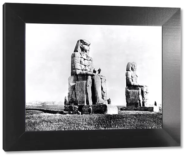 The Colossi of Memnon, Thebes, Nubia, Egypt, 1887. Artist: Henri Bechard