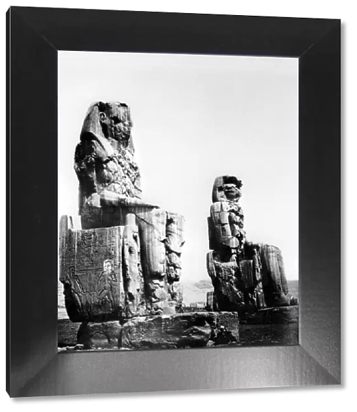 The Colossi of Memnon, Thebes, Nubia, Egypt, 1878. Artist: Felix Bonfils