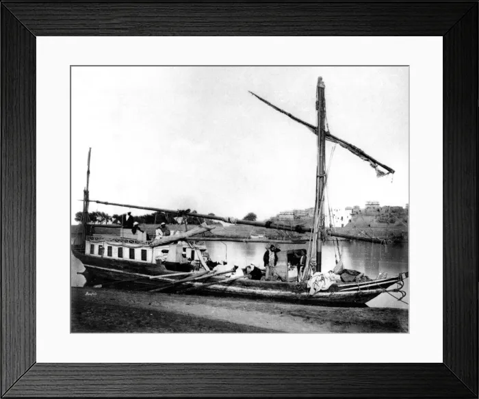 Framed Print : Boat on the Nile, Egypt, 1878. Artist: Felix Bonfils Framed Print : Boat on the Nile, Egypt, 1878. Artist: Felix Bonfils