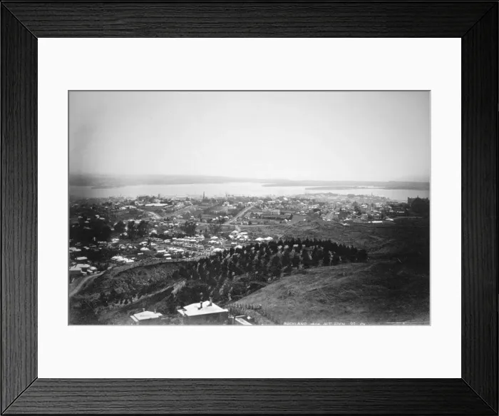 Framed Print : Auckland from Mt Eden, New Zealand, 1899 Framed Print : Auckland from Mt Eden, New Zealand, 1899