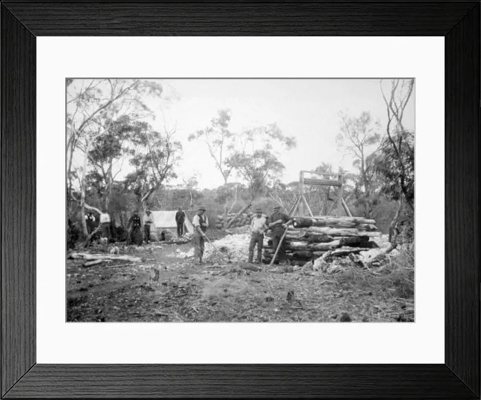 Framed Print : Waterfall gold mine, Boorara, Kalgoorlie, Western Australia, 1896 Framed Print : Waterfall gold mine, Boorara, Kalgoorlie, Western Australia, 1896
