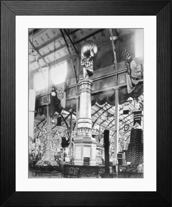 Framed Print : New South Wales Room of Minerals and Rocks, Centennial International Exhibition, Australia, 1888. Artist: O Shamessy Framed Print : New South Wales Room of Minerals and Rocks, Centennial International Exhibition, Australia, 1888. Artist: O Shamessy