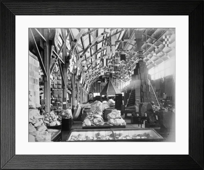 Framed Print : Mineral Court of New South Wales, Centennial International Exhibition, Australia, 1888. Artist: O Shamessy Framed Print : Mineral Court of New South Wales, Centennial International Exhibition, Australia, 1888. Artist: O Shamessy