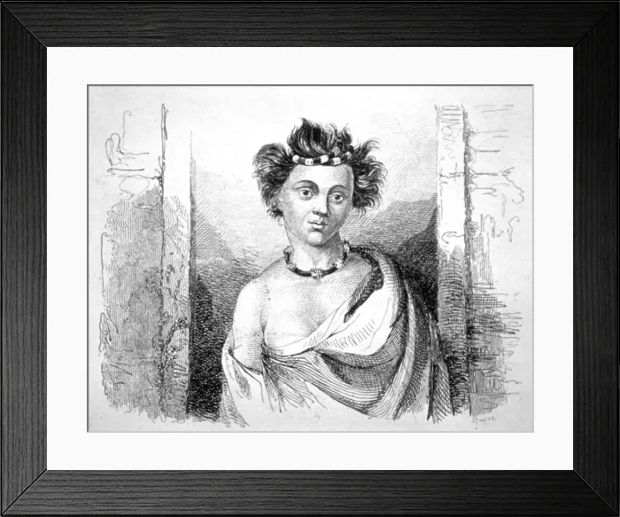 Framed Print : A Young Girl from the Sandwich Isle, 18th century. Artist: John Webber Framed Print : A Young Girl from the Sandwich Isle, 18th century. Artist: John Webber