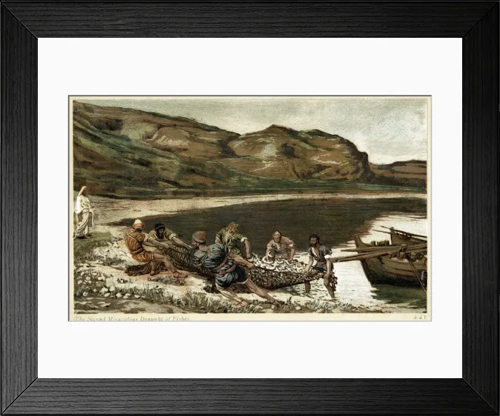 Framed Print : The second miraculous draught of fishes, c1890 Framed Print : The second miraculous draught of fishes, c1890