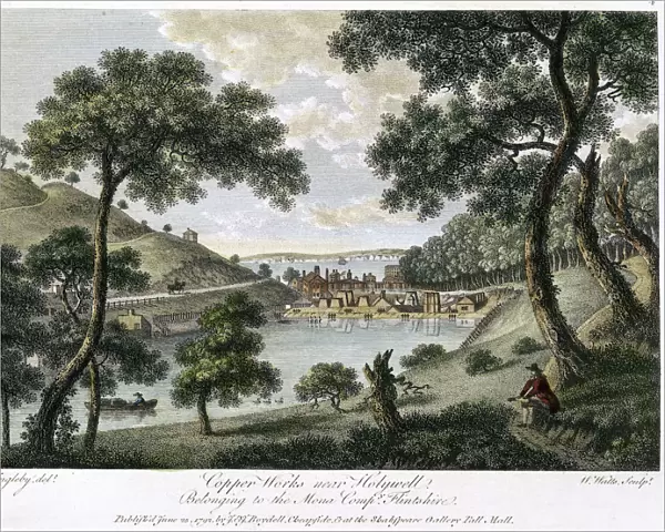 Copperworks near Holywell, Flintshire, Wales owned by the Mona Company, 1792. Artist: William Watts